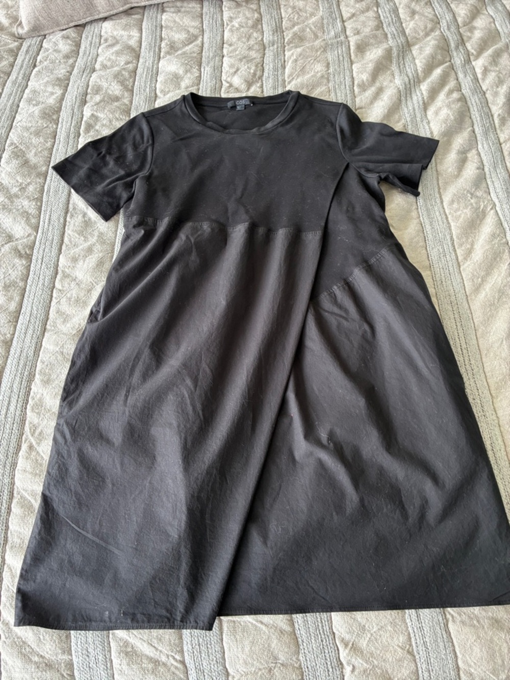 COS Black Short-Sleeve Mini Dress